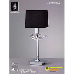 Luminaire Center Lampe de Table Akira 1 Ampoule E14, chrome poli avec Abat jour noir