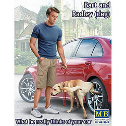 Master Box Figurine Mignature Bart And Radley (dog) What The Really Thinks Of Your Car