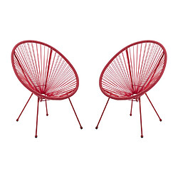 Vente-Unique Lot de 2 fauteuils de jardin en fils de résine tressés - Terracotta - ALIOS III de MYLIA