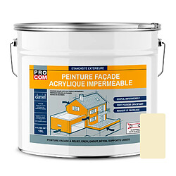 PRO COM Peinture façade PROCOM crépi, façade à relief, imperméabilisation et protection des façades - Durable jusqu'à 10 ans-10 litres-Sable (RAL 9001)