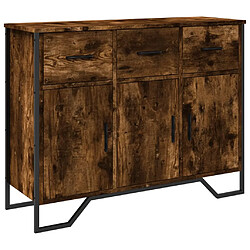 vidaXL Buffet chêne fumé 97x32,5x74,5 cm bois d'ingénierie