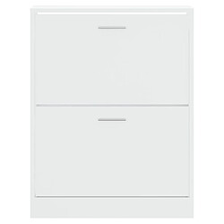 Acheter Maison Chic Armoire à chaussure,Meuble à Chaussures Blanc brillant 63x24x81 cm Bois ingénierie -MN64345