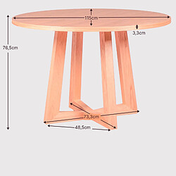 Nest Dream Table à manger ronde en frêne naturel (115cm) - Soho pas cher