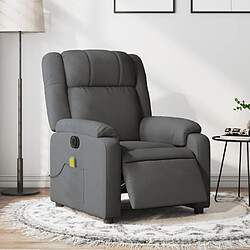 Maison Chic Fauteuil Relax pour salon, Fauteuil inclinable de massage électrique gris foncé tissu -GKD73199