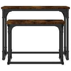 Maison Chic Lot de 2 Table basse gigogne,Table Console pour salon chêne fumé bois d'ingénierie -MN68278 pas cher