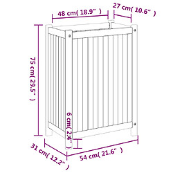 vidaXL Jardinière avec doublure 54x31x75 cm bois massif d'acacia pas cher