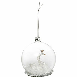 Boule de Noël en Verre Polaire 8cm Blanc