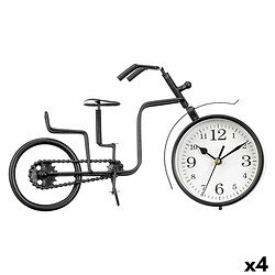 Gift Decor Horloge de table Bicyclette Noir Métal 33 x 21 x 4 cm (4 Unités)