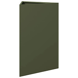 Avis vidaXL Jardinière vert olive triangulaire 50x43x75 cm acier