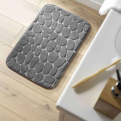 Douceur D'Interieur Tapis de bain à mémoire de forme Galet - 50 x 80 cm - Gris anthracite