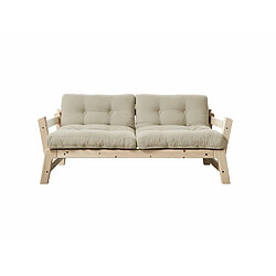 Inside 75 Banquette convertible futon STEP pin massif coloris beige couchage 70x200 cm.