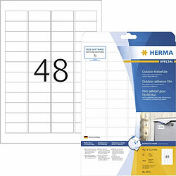 Avis Elysees Paris Herma 9531 Étiquettes film adhésif outdoor 45,7 x 21,2 A4 LaserCopy 480 pièces Blanc