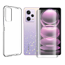 Coque de protection souple silicone transparente + Verre trempé incurvé pour Xiaomi Redmi Note 12 Pro 5G 6.67" - VISIODIRECT -