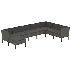 Maison Chic Salon de jardin 8 pcs + coussins - Mobilier/Meubles de jardin - Table et chaises d'extérieur Résine tressée Gris -MN81488