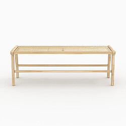 Rendez Vous Deco Banc Kuna 120 cm en teck et cannage pas cher