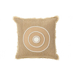 Dansmamaison Coussin Cercle Ibiza Coton Blanc/Beige