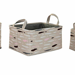 Set de basket DKD Home Decor Marron Gris Orange 40 x 30 x 20 cm (3 Pièces)