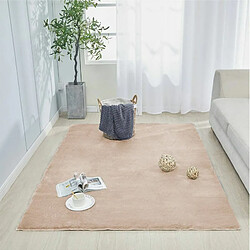 Sensoo Tapis décoratif pour salon, chambre à coucher, chambre d'enfant | Tapis moelleux | Moderne | Poils longs | Super doux | Qualité supérieure | Couleur unie | Antidérapant (beige, 160 x 230 cm)