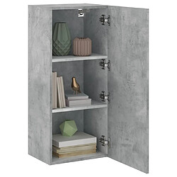 Maison Chic Meuble TV, Banc TV pour salon, Meuble de rangement mural gris béton 40,5x30x90 cm bois d'ingénierie -GKD47850 pas cher