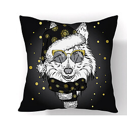 P49 4PCS 45 * 45cm Modèle de chien de dessin animé de Noël Super doux taie d'oreiller d'imprimerie Coussin Coussin Coussin Coussin Accueil