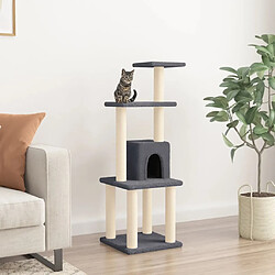 vidaXL Arbre à chat avec griffoirs en sisal Gris foncé 105 cm