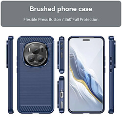 Htdmobiles Coque pour Honor Magic 6 Pro 5G - housse etui silicone gel carbone + verre trempe - BLEU FONCE