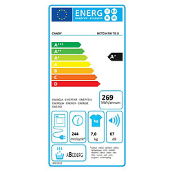 Sèche-linge pompe à chaleur avec condenseur 60cm 7kg blanc - BCTDH7A1TE-S - CANDY