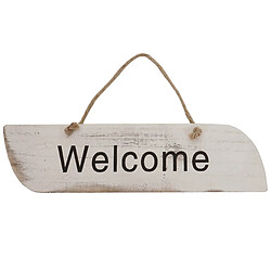 Mendler Planche murale Welcome, planche décorative, panneau style shabby, vintage, 10x43x1cm, blanc