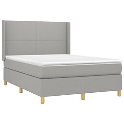 Avis vidaXL Sommier à lattes de lit matelas LED Gris clair 140x190 cm Tissu