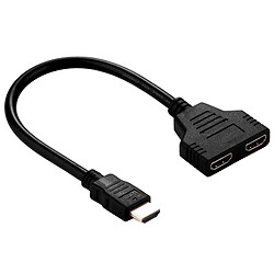 Avis Wewoo Splitter Port HDMI 1080P Mâle vers 2 Femelle 1 2 Sortie Convertisseur Adaptateur Câble, Longueur: 30cm