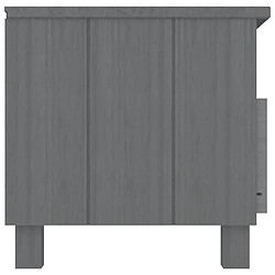 Avis vidaXL Meuble TV HAMAR Gris foncé 106x40x40 cm Bois massif de pin