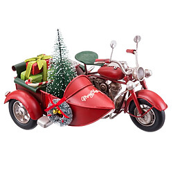 BigBuy Home Décorations de Noël Rouge Multicouleur Side-car 19 x 14 x 13 cm