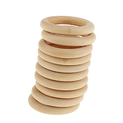 10pcs bois non fini rond perles lâches bricolage artisanat en bois anneau 3.3cm 8x7.5cm