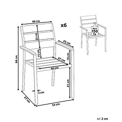 Avis Beliani Lot de 6 chaises VERNIO Bois d'ingénierie Bois clair/Noir