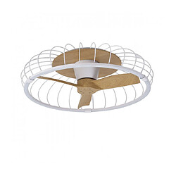 Luminaire Center Plafonnier ventilateur Nature Bois blanc 1 ampoule 21cm