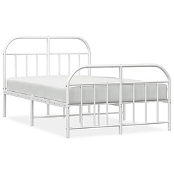 Maison Chic Lit adulte - Lit simple Cadre de lit métal avec tête de lit/pied de lit,Structure du lit Contemporain pour chambre blanc 120x200cm -MN65156