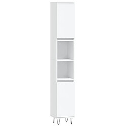 Maison Chic Armoire de salle de bain,Meuble de rangement,Meuble haut blanc 30x30x190 cm bois d'ingénierie -GKD391293