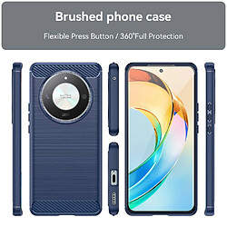 Htdmobiles Coque pour Honor Magic 6 Lite 5G - housse etui silicone gel carbone + verre trempe - BLEU FONCE