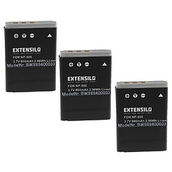 Vhbw EXTENSILO 3x Batteries compatible avec Avant S4, S6 appareil photo, reflex numérique (800mAh, 3,7V, Li-ion)