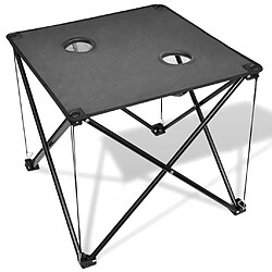 vidaXL Table de camping pliante grise