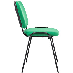 Avis Decoshop26 Chaise visiteur empilable zone d'attente en tissu vert piètement à 4 pieds en métal noir 10_0003399