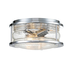 Elstead Lighting Plafonnier Salle de bains Kichler Verre grainé transparent,acier Chrome poli