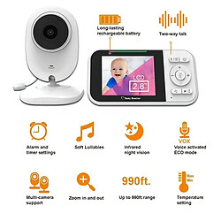 Babyphone Camera Avec Écran LCD 2.8 Pouces Vision Nocturne Et Surveillance Température EU Plug YONIS