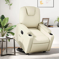 vidaXL Fauteuil inclinable électrique crème similicuir