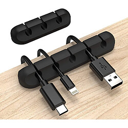 Organiseur de câble, clips de câble, support de câble, gestion des câbles Câble d'alimentation USB Clips de cordon d'alimentation, 2 packs d'organisateurs de câbles pour voiture, maison et bureau (5, 3 emplacements)