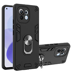 Coque en TPU antichoc avec béquille à anneau rotatif noir pour votre Xiaomi Mi 11