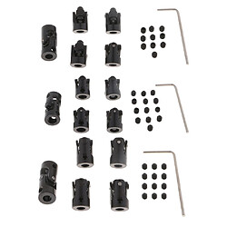 5pcs noir coupleur d'accouplement arbre moteur pour modèle de robot de bateau de voiture rc 4 à 4mm