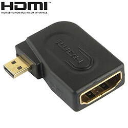 Wewoo Adaptateur or et noir Micro HDMI mâle plaqué à HDMI 19 broches femelle avec angle de 90 degrés 