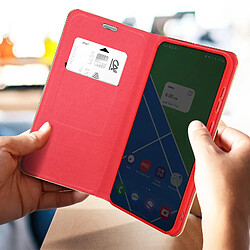 Avizar Étui pour Samsung Galaxy S23 Plus Porte-carte et Support vidéo Rouge et Doré pas cher