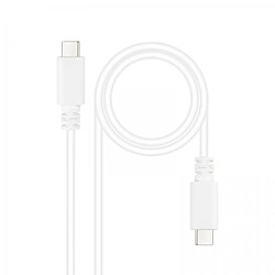 Câble Nanocable USB 2.0 3A - Type USB-C/M-USB-C/M - 1,5 m - Blanc